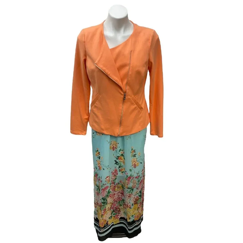 Socialite Maxi Dress Blazer Womens Medium Lot Strapless Floral Boho Coastal